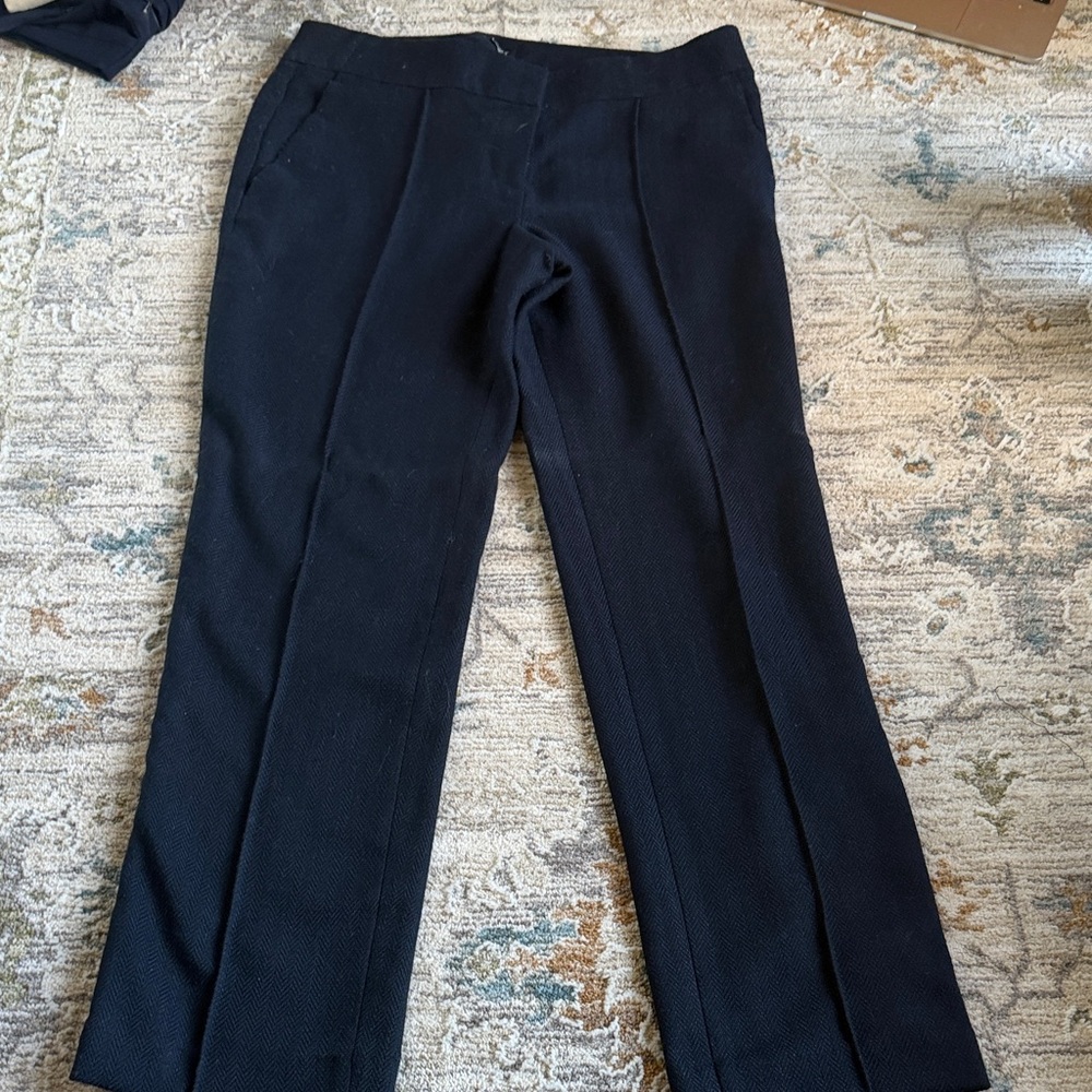 LOFT Navy Herringbone Trousers